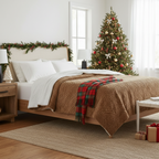 Tache Caramel Brown Faux Fur Throw Blanket Chevron Geometric Embossed (#10)