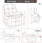 Power Lift Recliner Chair With Extended Footrest Light Grey