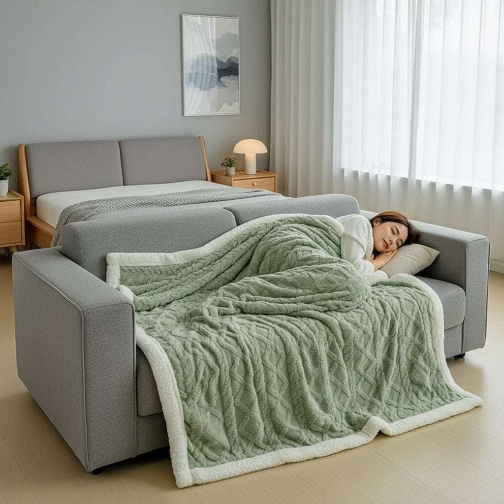Luxury Plush Flannel Blanket – Ultra-Soft Textured Cozy Throw