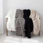 INFINITE CHUNKY KNIT BLANKET | MINKY | BIG - MIST