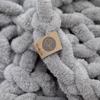 INFINITE CHUNKY KNIT BLANKET | MINKY | BIG - MIST