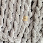 INFINITE CHUNKY KNIT BLANKET | MINKY | BIG - MIST
