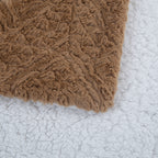 Tache Caramel Brown Faux Fur Throw Blanket Chevron Geometric Embossed (#10)
