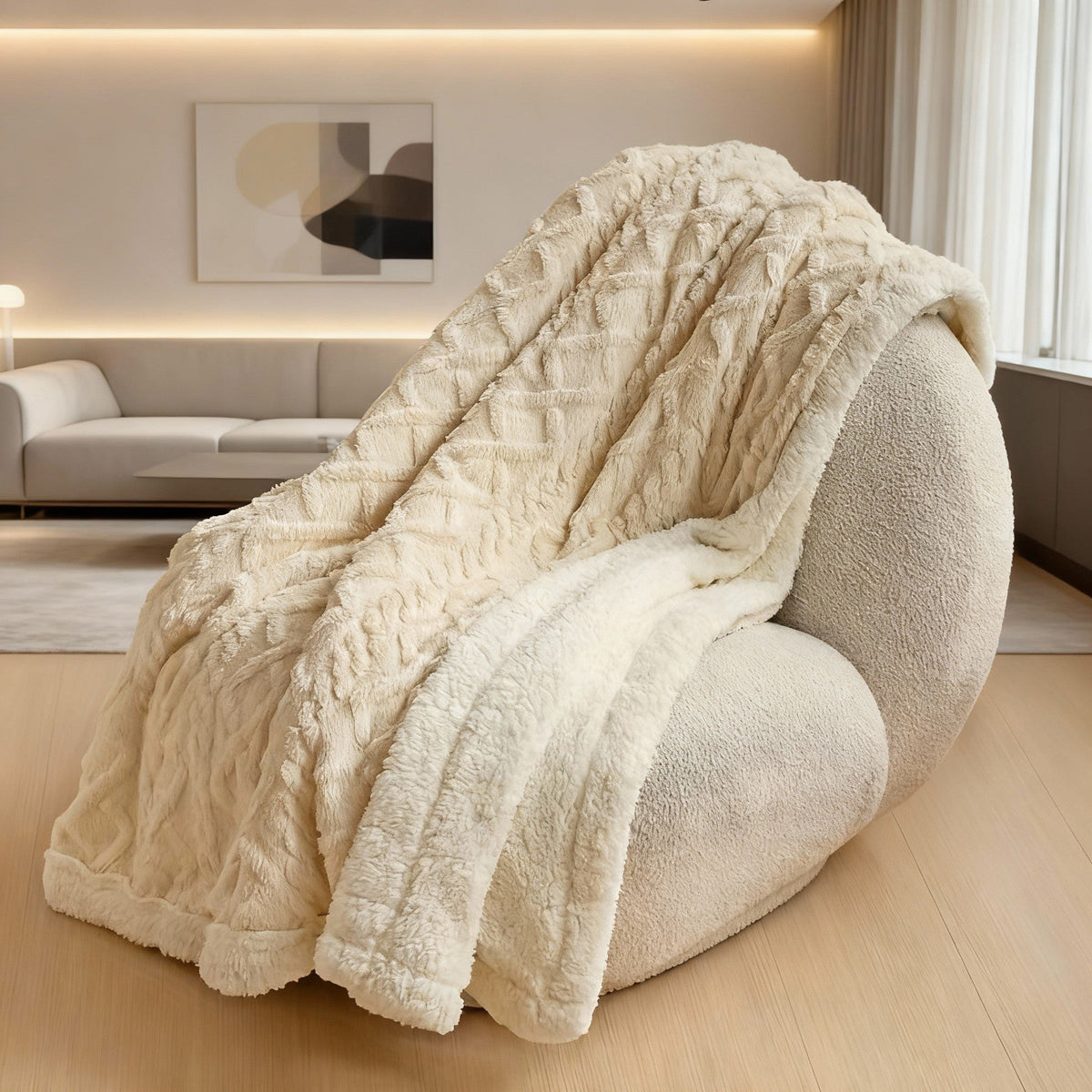 Luxury Plush Flannel Blanket – Ultra-Soft Textured Cozy Throw