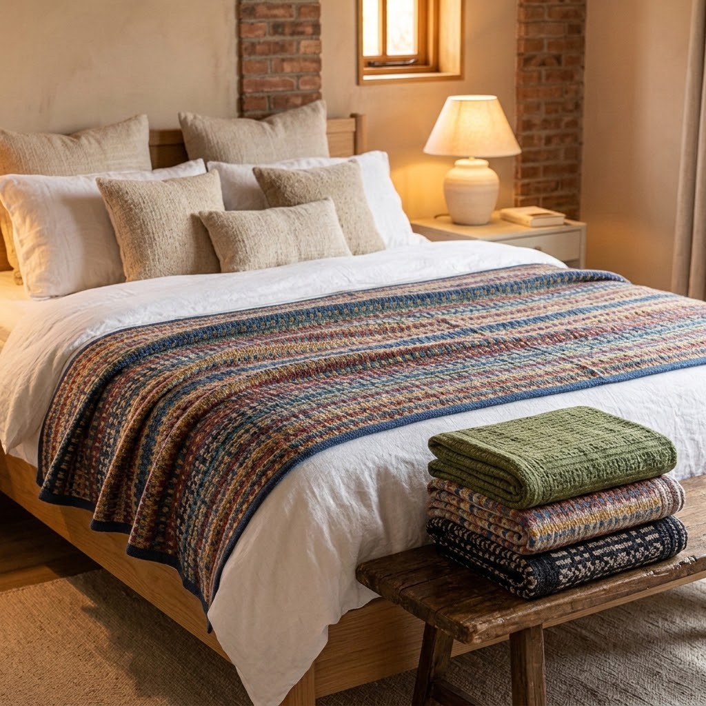 Aurora Alpaca Knit Throw Blanket – Soft Luxury Ribbed Throw