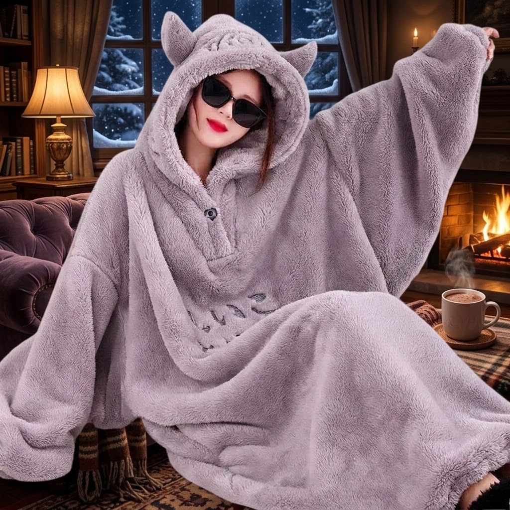 Oversized Fleece Hoodie Blanket – Ultra-Soft Wearable Blanket